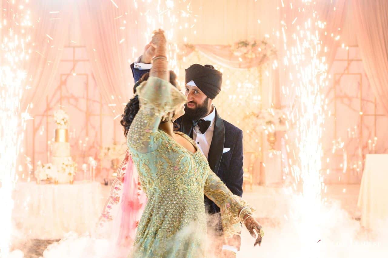 Sikh Wedding Couple Dancing