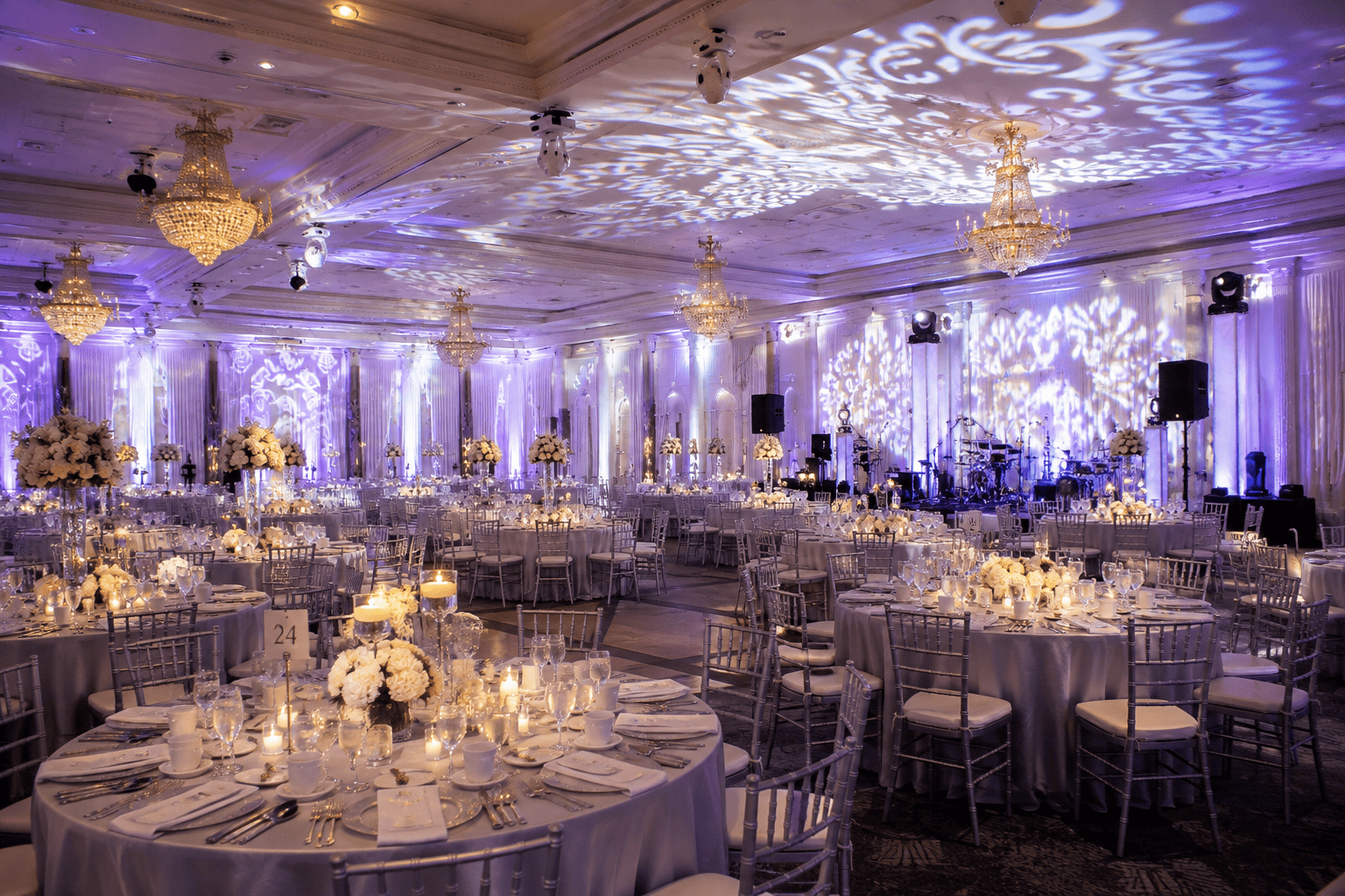 Elegant ballroom lighting and event production