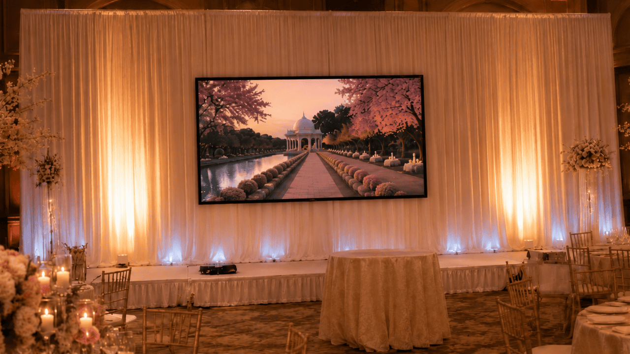 Draped Screen in a wedding setup