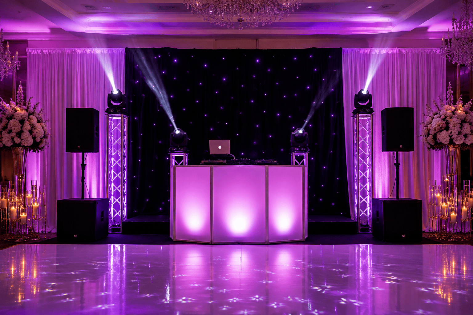 Indian wedding reception DJ setup