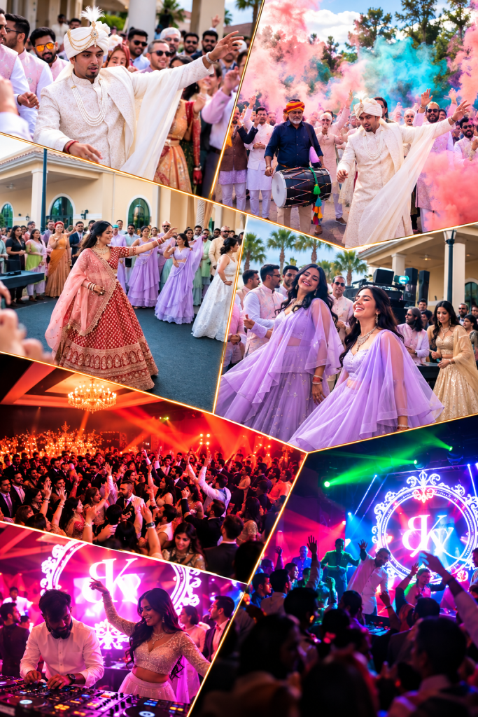 Bhoomi and Konark at their Omni Orlando wedding, from Baraat to dance floor